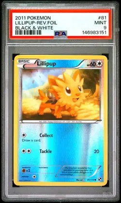 2011 Pokemon Lillipup REV Foil Black & White #81 PSA 9 - Image 1