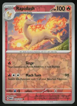 Rapidash 078/165 Uncommon 151 Pokemon Reverse Holo Near Mint - Image 1