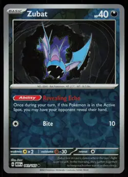 Zubat 041/165 Common 151 Pokemon Reverse Holo Near Mint - Image 1