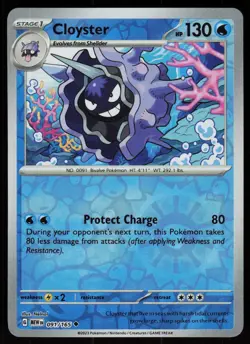 Cloyster 091/165 Uncommon 151 Pokemon Reverse Holo Near Mint - Image 1