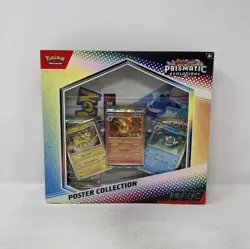 Pokemon TCG Prismatic Evolutions Factory Sealed 3-Pack Poster Collection Box - Image 1