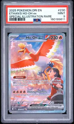 Pokemon Ethan's Ho-Oh EX 230/182 Destined Rivals Holo Special Illustration PSA 9 - Image 1
