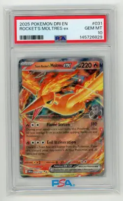 Pokemon TCG - Team Rocket's Moltres ex 031/182 - Destined Rivals - PSA 10 - Image 1