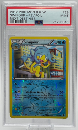 2012 POKEMON BLACK & WHITE NEXT DESTINIES #29 SIMIPOUR REVERSE FOIL PSA 9 MINT - Image 1