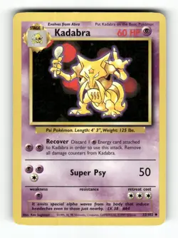 Kadabra - 32/102 - Base Set Unlimited - Pokemon - Uncommon - LP - Image 1