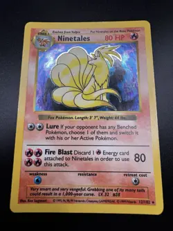 💛[LP]Ninetales Base Set Shadowless Holo Rare 12/102 80 HP 1999 - Image 2