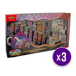 LOT OF 3 Pokemon Paldean Fates Great Tusk ex Iron Threads ex Premium Collection - Image 1