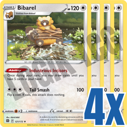 4x Bibarel 121/172 x4 - Brilliant Stars - Pokemon TCG - HOLO RARE - Playset - Image 1