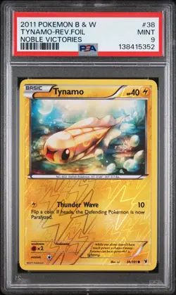 2011 POKEMON B&W NOBLE VICTORIES #38 TYNAMO-REVERSE FOIL PSA 9 - Image 1