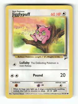 Jigglypuff - 77/130 - Base Set 2 - Pokemon - Common - LP - Image 1
