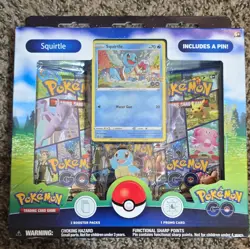 Pokemon TCG Pokemon GO Squirtle Pin Collection Pin Promo 3 Packs English 2022 - Image 1