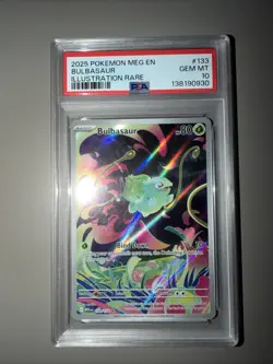 Pokemon TCG Mega Evolution Bulbasaur 133/132 Illustration Rare PSA 10 Gem Mint - Image 1