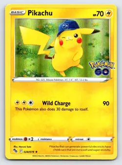 Pikachu 028/078 Holo Rare Pokemon GO Pokemon Holo Near Mint - Image 1