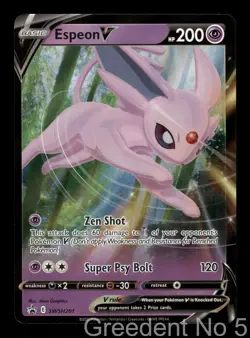 Espeon V SWSH201 Holo Promo Sword & Shield Promo Pokemon Near Mint - Image 1
