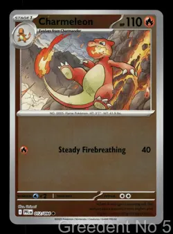 Charmeleon 012/094 Common Phantasmal Flames Pokemon Reverse Holo Near Mint - Image 1