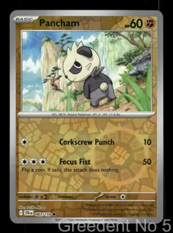 Pancham 083/159 Common Journey Together Pokemon Reverse Holo Near Mint - Image 1