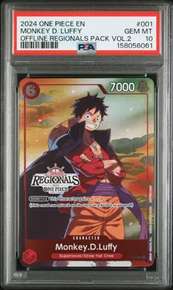 ONE PIECE MONKEY D. LUFFY 2024 OFFLINE REGIONALS PACK 2024 VOL.2 #001 PSA 10 - Image 1