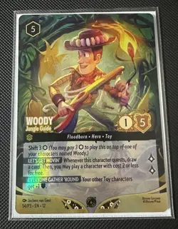Disney Lorcana TCG Woody - Jungle Guide 54/P3 Promo Foil Toy Story Top8 SetChamp - Image 1