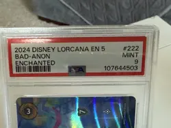 PSA 9 Bad-Anon Enchanted #222 Disney Lorcana 2024 RARE!!! - Image 2