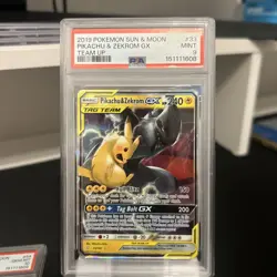 2019 Pokemon Sun & Moon Pikachu & Zekrom GX Team Up #33 PSA 9 - Image 1