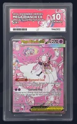 Pokemon TCG Mega Diancie Ex 282/217 Ascended Heroes SIR ACE Gem Mint 10 - Image 1