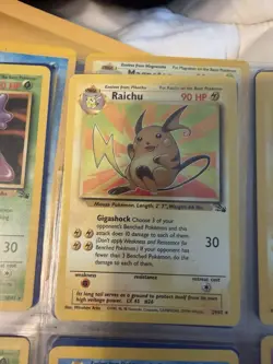 Pokemon TCG Raichu 29/62 Fossil Unlimited Non-Holo Card WOTC Vintage - Image 1