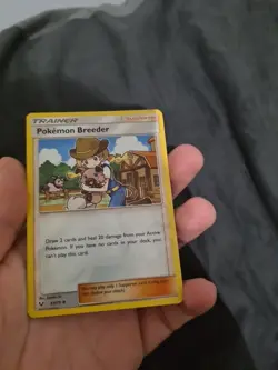 Pokemon Card Pokemon Breeder Shining Legends Reverse Holo 63/73 Lp - Image 1