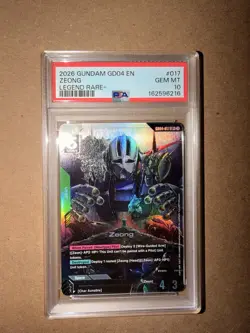 Bandai Gundam Card Game Zeong GD04 #017 Legend Rare+ Foil EN PSA 10 2026 Pop 1 - Image 1
