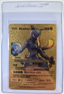 Rare Gold Mewtwo GX Card HP300, Gem Mint 10, Quick Grade - Image 1