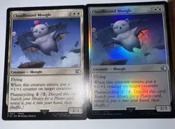 MTG - x2 Cloudbound Moogle FOIL & Regular - Final Fantasy Mint - Image 1