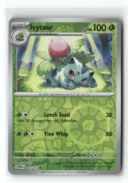 Ivysaur 002/165 Uncommon 151 Pokemon Reverse Holo Near Mint - Image 1