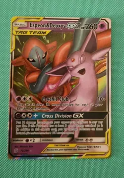 Pokemon TCG Espeon & Deoxys Tag Team GX Unified Minds 72/236 Holo Ultra Rare - Image 1