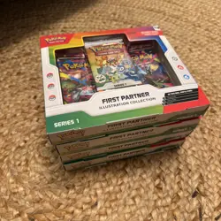 Pokemon TCG First Partner Illustration Collection Series 1 Sealed (4) Boxes - Image 1