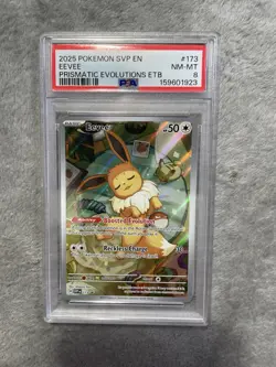 2025 POKEMON SVP EN-SV BLACK STAR PROMO #173 EEVEE PSA 8 - Image 1