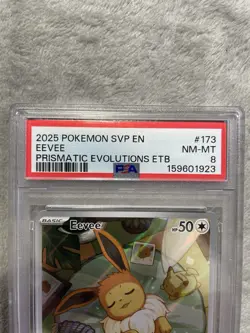 2025 POKEMON SVP EN-SV BLACK STAR PROMO #173 EEVEE PSA 8 - Image 2