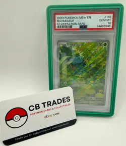 2023 Pokemon 151 Bulbasaur #166 Illustration Rare PSA 10 GEM MINT - Image 1
