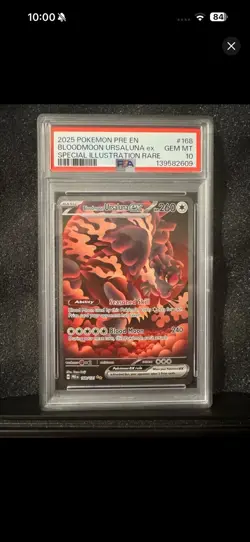 2025 POKEMON PRE EN PRISMATIC EVOLUTIONS #168 BLOODMOON URSALUNA EX PSA 10 - Image 1