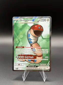 Orthworm EX Stellar Crown Ultra Rare Pokemon TCG Card 162/142 - Image 1