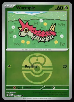 Wurmple (Love Ball) 011/217 Holo Common Ascended Heroes Pokemon Reverse Holo NM - Image 1