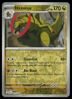 Haxorus 070/086 Holo Rare Black Bolt Pokemon Reverse Holo Near Mint - Image 1