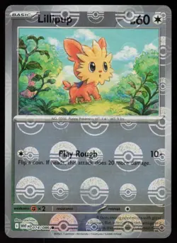 Lillipup (Poke Ball Pattern) 074/086 Common White Flare Pokemon Holo Near Mint - Image 1