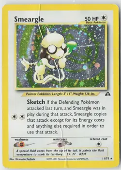 Smeargle 11/75 Holo Rare Neo Discovery Pokemon DMGed - Image 1