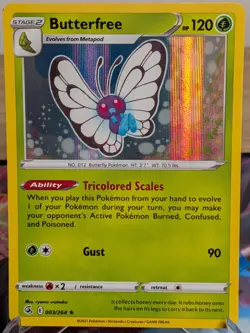 BUTTERFREE 003/264 HOLO RARE FUSION STRIKE POKEMON NM - Image 1