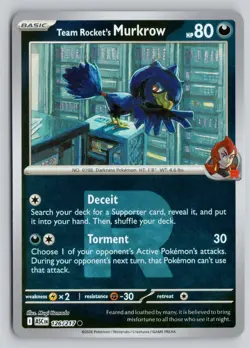 TEAM ROCKET'S MURKROW 126/217 ASCENDED HEROES POKEMON REVERSE HOLO NM - Image 1