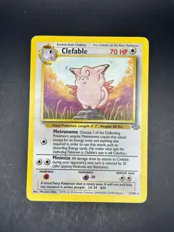 Clefable 17/64 Rare Jungle Pokemon no Holo Unlimited Lightly Played EN - Image 1