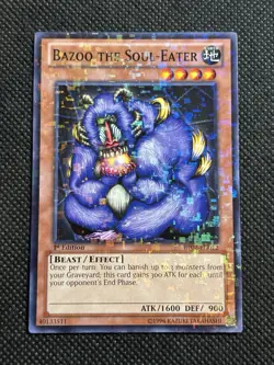 YuGiOh! - Bazoo the Soul-Eater BP02-EN012 Mosaic Rare 1st Edition Lightly Played - Image 1