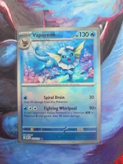 Pokemon Vaporeon TCG Masterball Prismatic Evolutions Card 022/131 NM Holo - Image 1