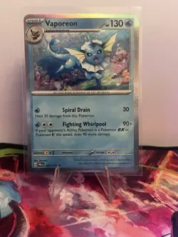 Pokemon Vaporeon TCG Masterball Prismatic Evolutions Card 022/131 NM Holo - Image 1