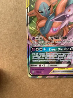 Pokemon TCG Espeon & Deoxys Tag Team GX Unified Minds 72/236 Holo Ultra Rare LP - Image 4