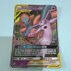 Pokemon TCG Espeon & Deoxys Tag Team GX Unified Minds 72/236 Holo Ultra Rare - Image 1